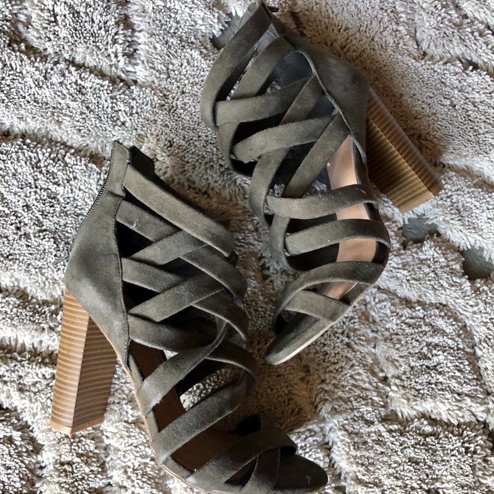 Charlotte Russe Olive Suede Heels